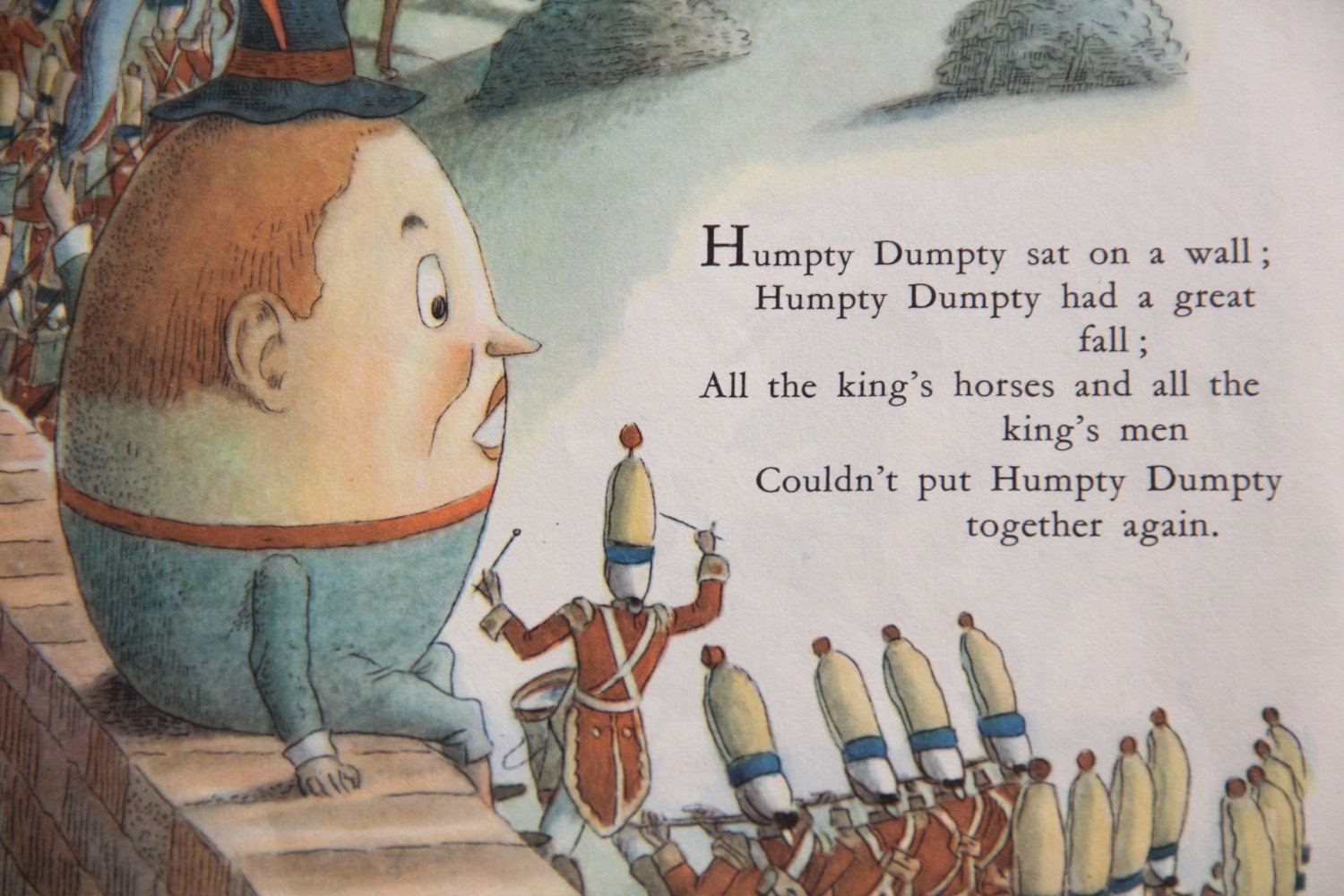 Humpty Dumpty Vintage Lavender's Blue Mother Goose By Tenpennygray