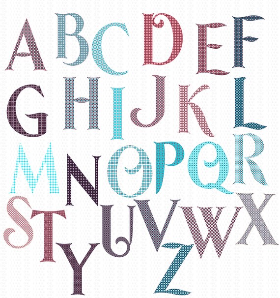 Items similar to Decorative Alphabet Clipart -Digital Alphabet Clip Art