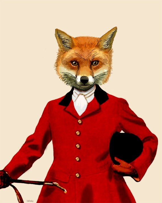 Fox Hunter 2 Portrait 14x11 Art Poster Original by LoopyLolly