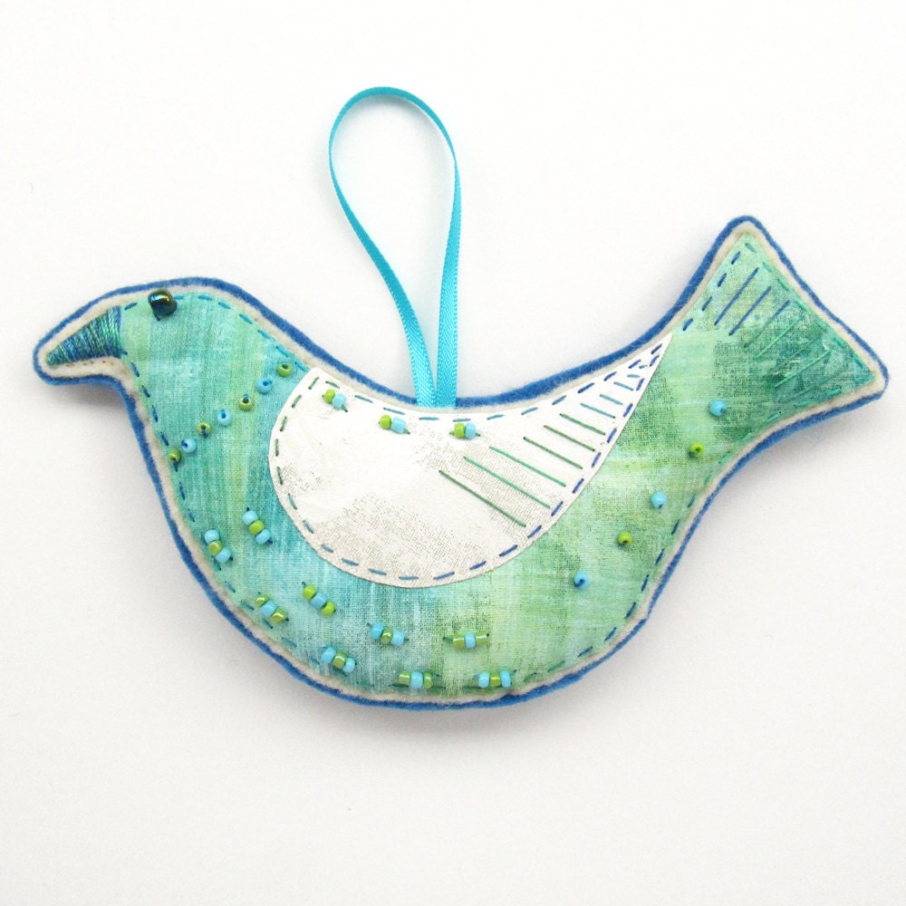Bird Decoration / Ornament- Blue and Green