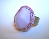 Lavender Pastel Geometric Ring by Even Howard. xoxoSFEtsy sale 40% off on Feb 4th only. Adjustable wide band easily fits 7-10.
