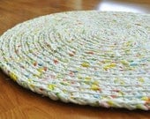 Crochet Rug for Bathroom Nursery Kitchen White and Wildflowers