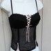 Vtge Black Embroidered Stretch mesh Lace Bustier Corset in size Med 38B