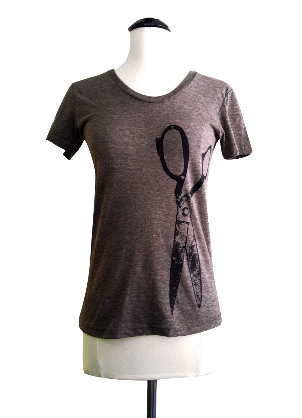 Scissors T-Shirt - Crafty Vintage Scissor American Apparel ladies Tri-blend shirt - (Available in sizes S, M, L, XL)