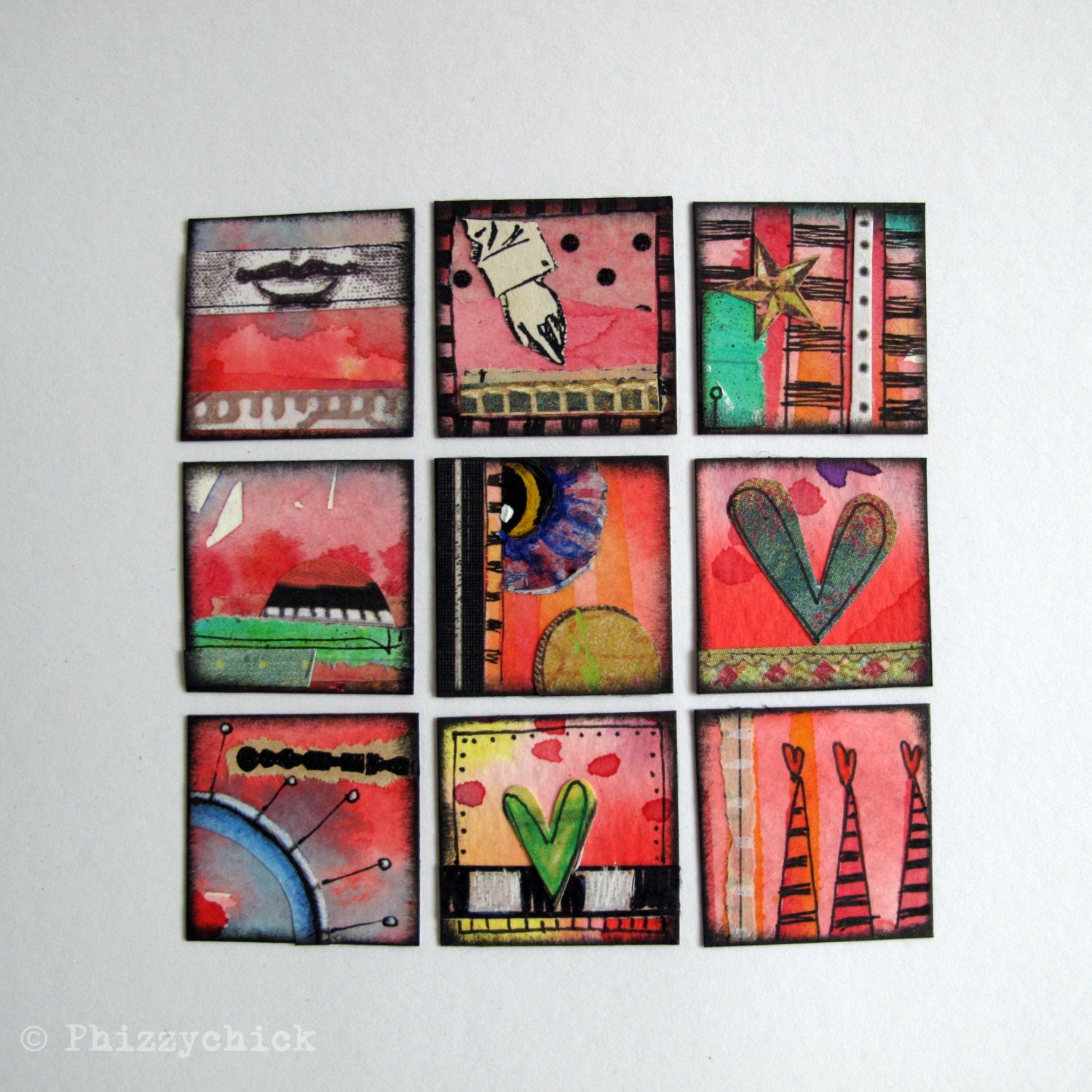 Inch Squared Artwork - Warm Reds