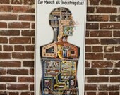 Fritz Kahn Der Mensch als Industriepalast Vintage Medical Man Machine Chromolithograph Print Original and Rare