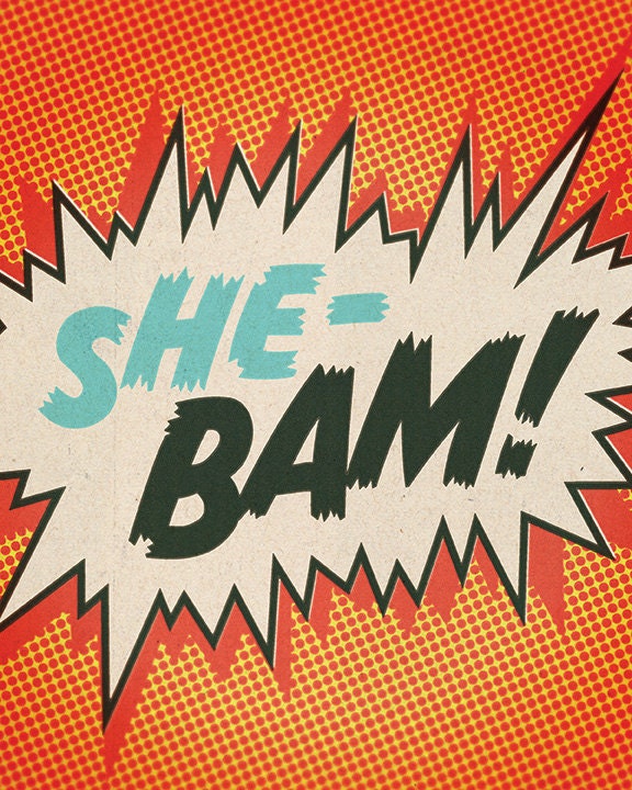 Comic Strip Prints - Set of Four - Shebam, Pow, Blop, Wizz - Serge Gainsbourg Inspired