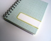 Graph Paper Artist Book -- Spiral Notebook, Upcycled Journal, Mixed Paper