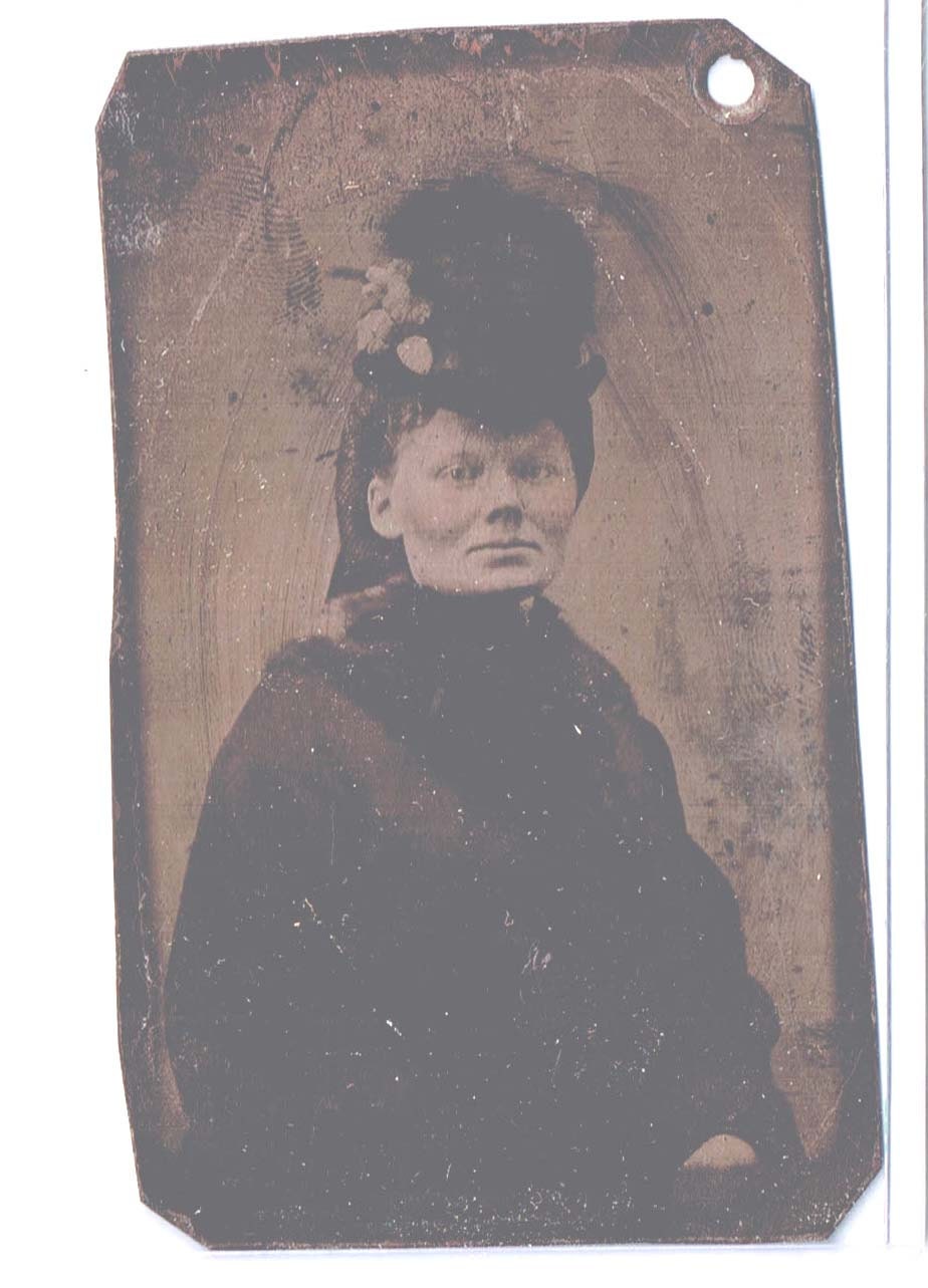 1880s Antique Tintype Photo Steampunk Edwardian Matron with Large Hat