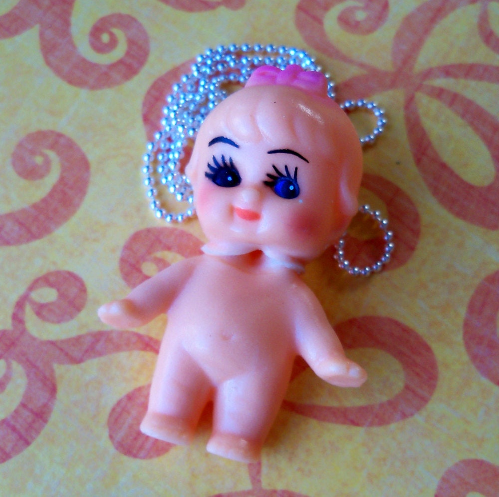 SALE Vintage Baby Girl Kewpie Necklace