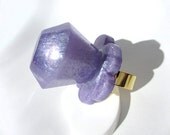 Marshmallow Lavender Pearl Heart Pop ring