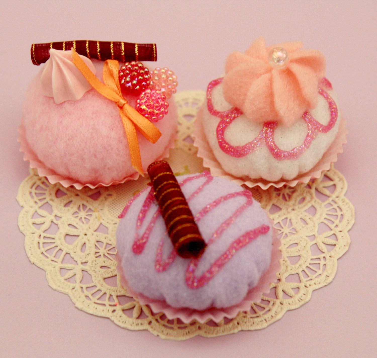 Tea Party Felt Pretend Food - Cupcakes Pastries