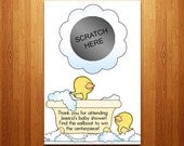 50 Personalized Duck Scratch Off Cards - Perfect Baby Shower Game