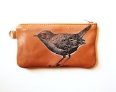 Bird Phone Case in Buttery Cognac Leather