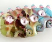 HeartThrob Extra-Large Focal - Handmade Lampwork Glass Focal Bead - Red, Amber, Brown, Organic - SRA