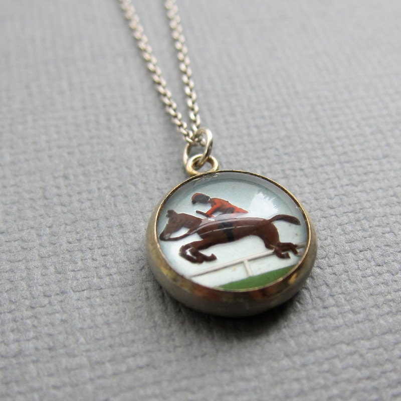 Equestrian - Tiny Glass Charm Necklace
