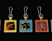 Pop Art Tile Zipper Pull Charm Pick from 60 of Anne's Designs