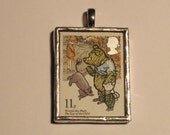 Postage Stamp Pendant - Winnie the Pooh