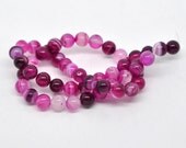 Fuchsia Agate Onyx 8mm Round Beads Strand