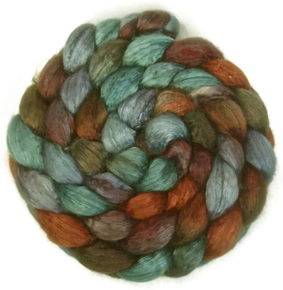 Handpainted Baby Camel Silk 50/50 Roving - 4 oz. DURANGO - Spinning Fiber