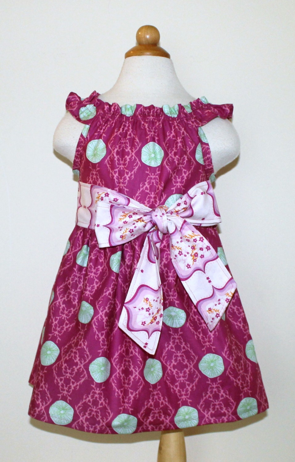 Ruffled Neck Party Dress for Babies, Toddlers & Girls MB Full Moon Lagoon