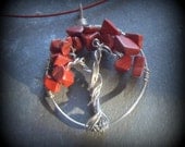 Red Jasper Tree of Life Wire Wrapped Pendant Necklace