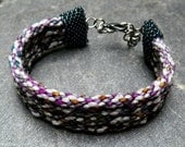 Granite, handmade and beaded kumihimo bracelet