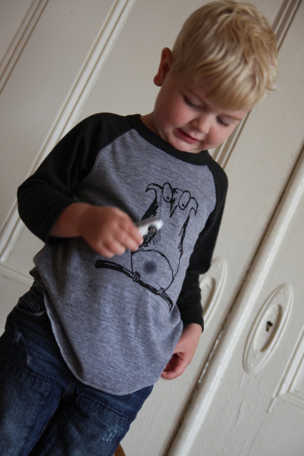 Owlie - Kids Baseball tee - sizes 2, 4, and 6