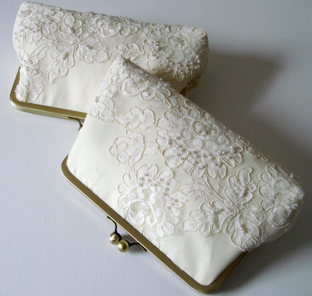 Custom Wedding Clutch Kisslock Frame Made To Order Fabric of Your Choice