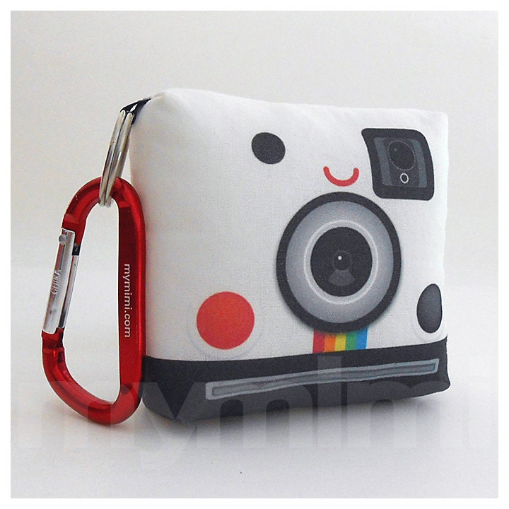 Toy Keychain, Stuffed Toy, Kawaii Print, Carabiner - Polaroid