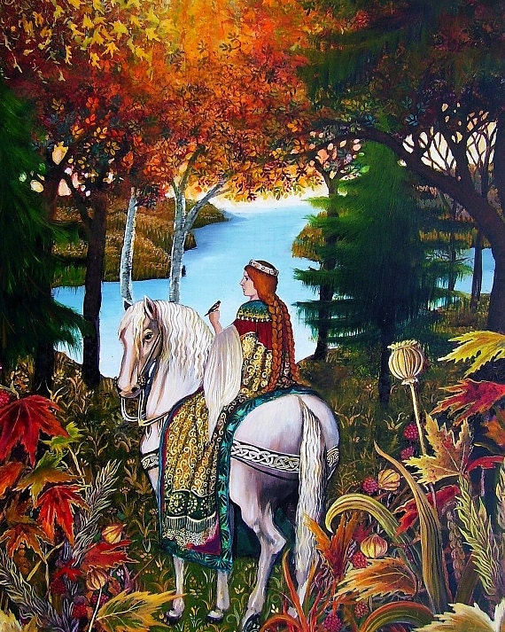 The White Horse - Renaissance Goddess Art 8x10 Print