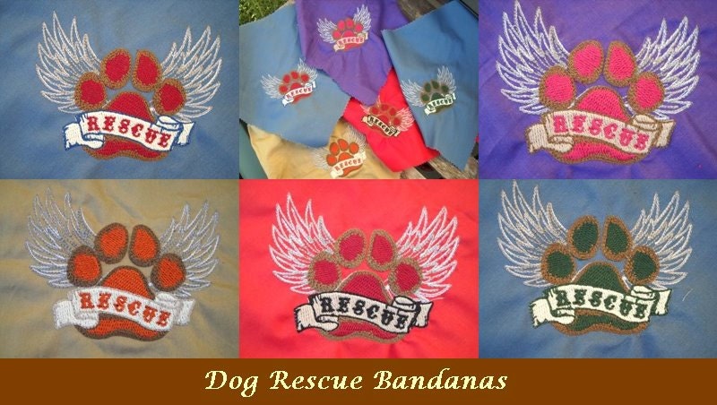 Dog Rescue Tattoo Paw Print Bandana (Boston Terrier Fundraiser)