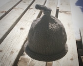 dark grey knotted newborn hat