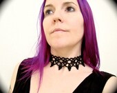 Tatted Lace Choker Necklace - Art Nouveau Mucha