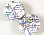Sacramento Map Pinback Buttons