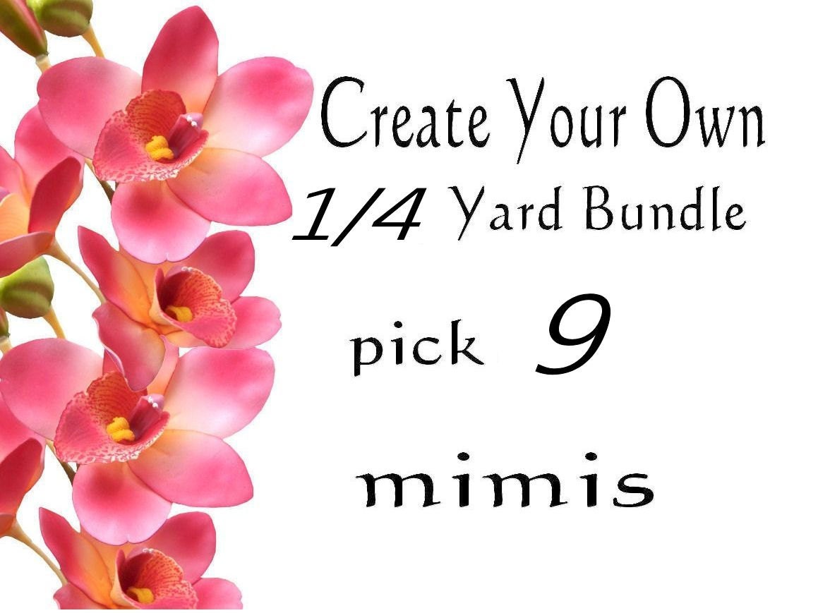 Create Your Own / 9 QUARTER  Yard Bundle Cotton Apparel / Quilt Fabric