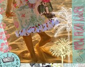 Knot Sundress Happy Honu Maui French Journal with Hula Girl accent sizes 2T to 6 Made in Hawaii