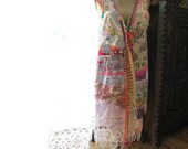 Nomadic Groove Jacket, Long, Lacy, Patchwork, Tattered, Floral, Vintage Embroidery, Boho