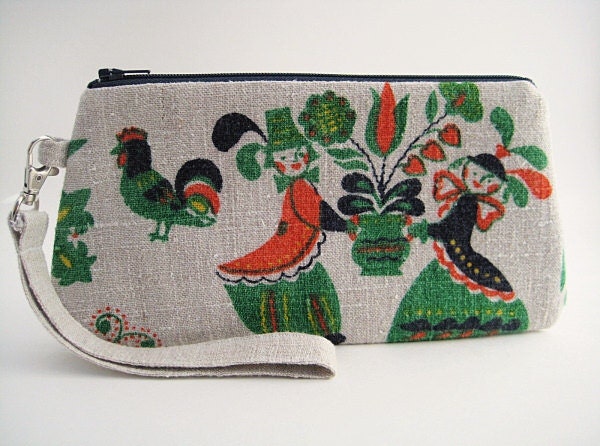linen folk wallet wristlet