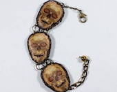 Gold Skull Multi-Faced Bracelet