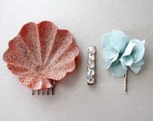 Buh-Bye Gotta Go Clearance // Gold shell Mermaid tea party hair accesory set // mermaid costume