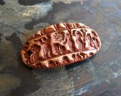 Gathered Tribe Focal in Paprika Patina- Bronze Metal Clay and Patina Aritsan Component