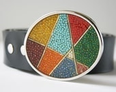 Mosaic Colorblock Belt Buckle Beads