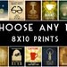 Geek Chic Art Prints Science Astronomy Book Lover Author Ten 8x10 Posters Rock Star Scientist Kitchen Addictions