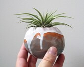 home and garden - Pale Blue Grey and White Terracotta ceramic pinch pot planter