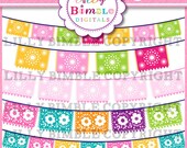 Fiesta Bunting Clipart Picado for cards, invites, scrapbooking, Commercial Use included Il_170x135