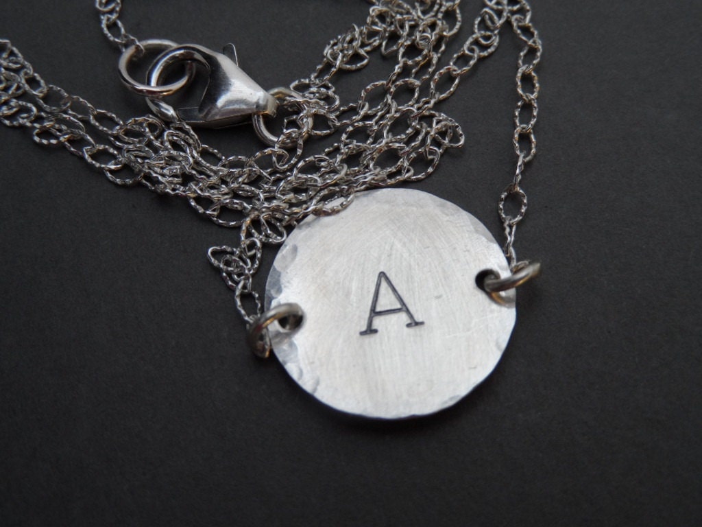 Initial Charm Lotus Flower Necklace
