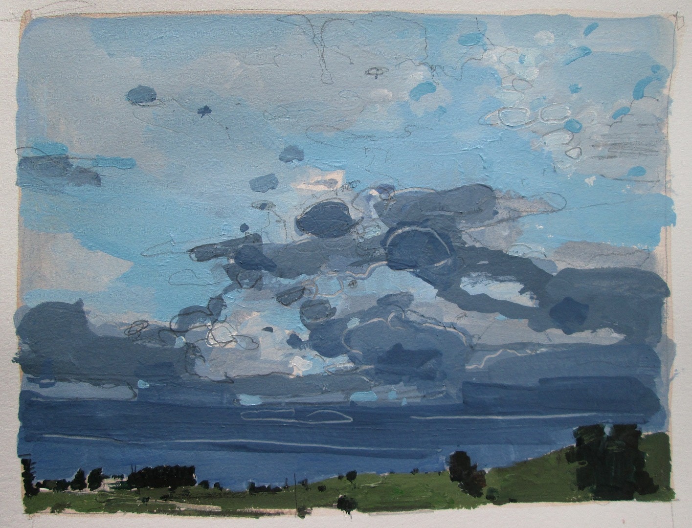 From Lost Dog Hill, Original Landscape Painting on Paper, Stooshinoff