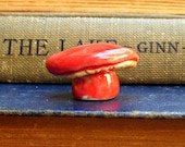 Cherry Red Ceramic Miniature Mushroom