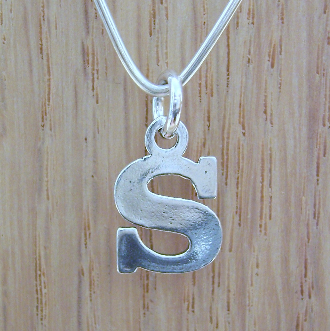 Alphabet Charm - Sterling Silver Letter Charm - Uppercase Letter S